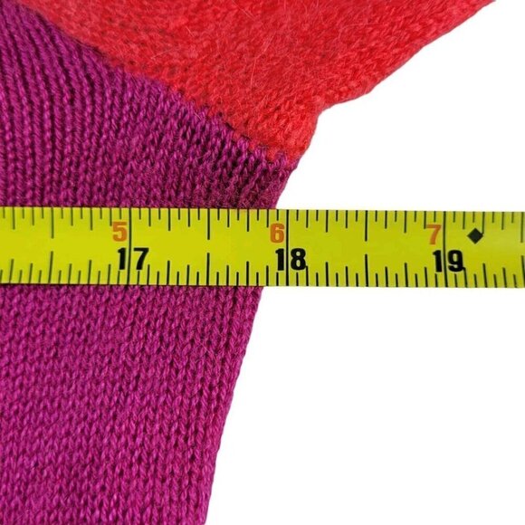 Gap V Neck Button Cardigan Women Size M Angora Rabbit Hair Blend Colorblock - Picture 9 of 11